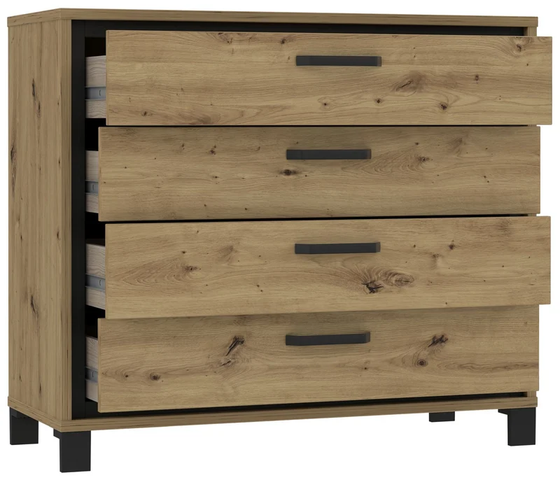 Schubladenkommode TRONDHEIM Artisan Eiche / Schwarzeiche Optik, Forte