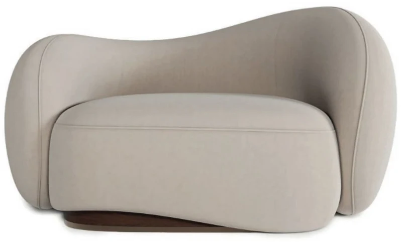 Casa Padrino Luxus Samt Sessel rechte Seite Grau / Dunkelbraun / Messing 110 x 105 x H. 78 cm - Wohnzimmer Sessel - Hotel Sessel - Wohnzimmer Möbel - Hotel Möbel - Luxus Möbel