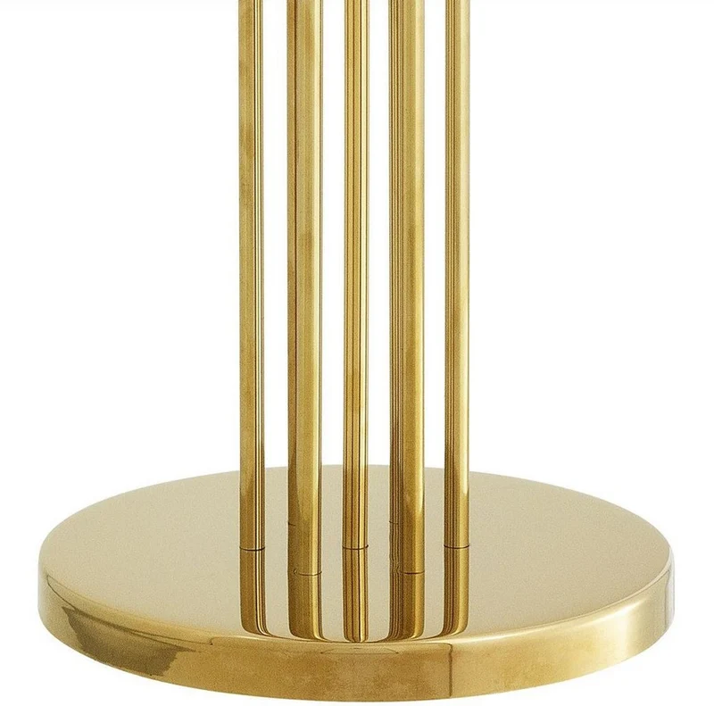 Casa Padrino Luxus Stehleuchte Gold / Weiß Ø 48 x H. 176 cm - Designer Lampe mit Kristallglas - Luxus Wohnzimmer Lampe