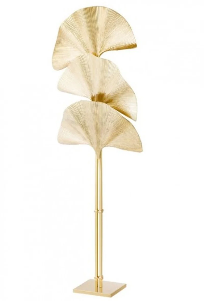 Casa Padrino Luxus Stehleuchte aus Messing - Poliertes Messing - Ø 80 cm x H 197 cm