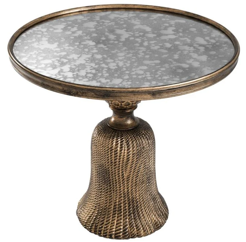 Casa Padrino Luxus Beistelltisch Antik Gold Ø 53,5 x H. 47 cm - Luxus Wohnzimmermöbel