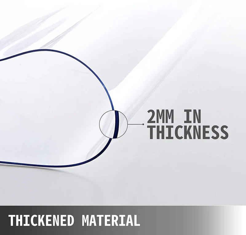 VEVOR 80 x 42 Inch Crystal Clear Table Protector Clear PVC Table Top Protector 2mm Thick Table Cover Rectangular Table Pads for Dining Room Table/Desk 🍁 All In One Marketplace Canada