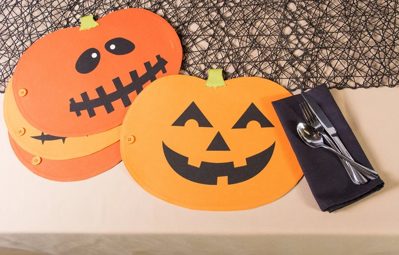 DII Jack O' Lantern Halloween Placemat Table Runner (Set of 4)
