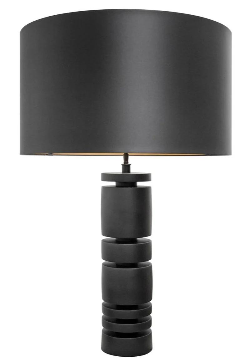 Casa Padrino Designer Tischlampe Mattschwarz 60,5 x H. 90 cm - Hotel Restaurant Möbel