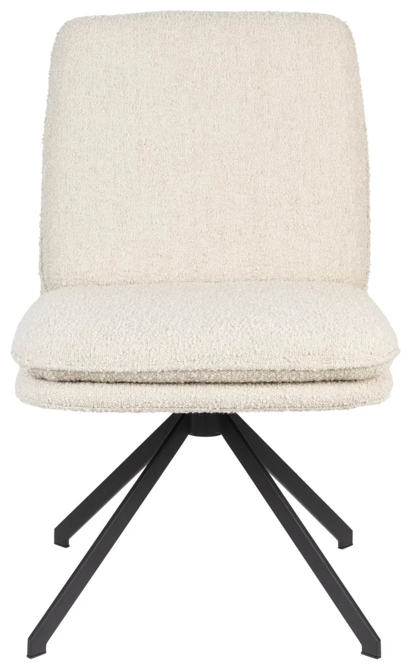 ZUIVER Stuhl TYLER mit angesagten Bouclé Stoff Beige