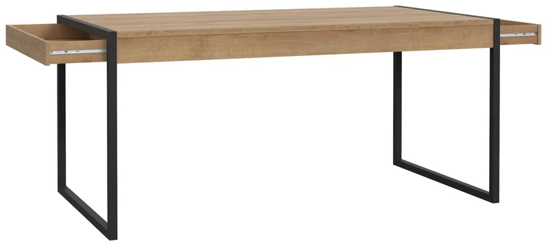 Esszimmer HIGH ROCK 6-tlg mit Beleuchtung Riviera Eiche Optik /Schwarz
