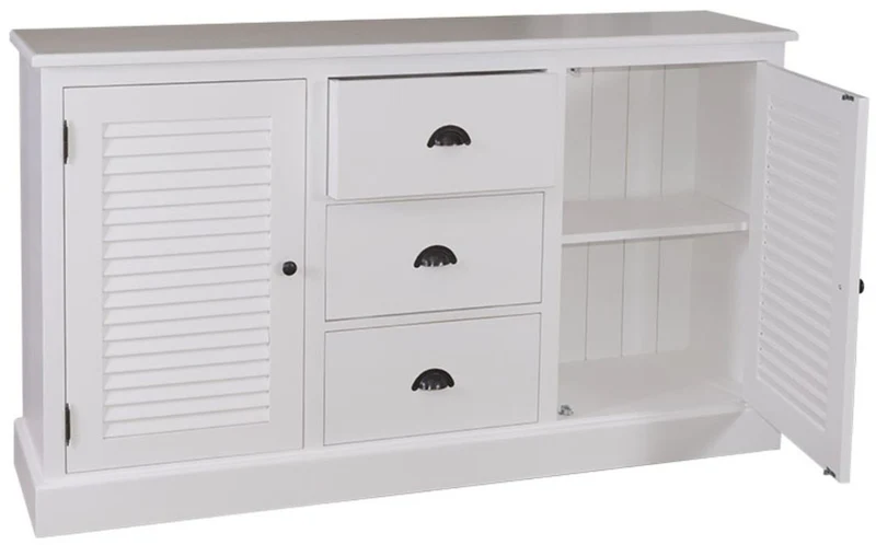 Casa Padrino Landhausstil Sideboard Kommode im Landhausstil Weiß 158 x 37 x H. 90 cm