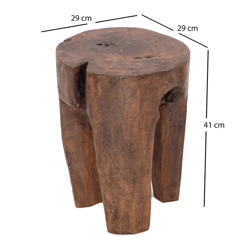 BAUMSTAMM HOCKER "LOG" | 41x29 cm (HxB), braun | Sitzhocker
