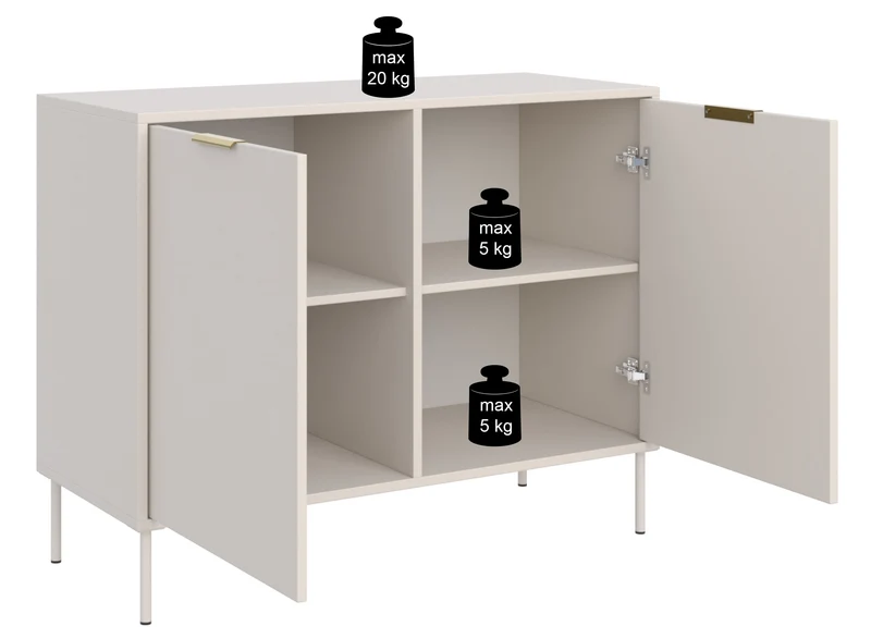 Zweiturige Kommode Vena 100 cm schwarz