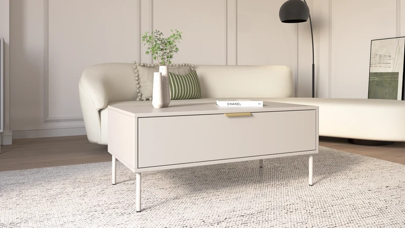 Vena Couchtisch mit Schublade 100x50 cm Kaschmir