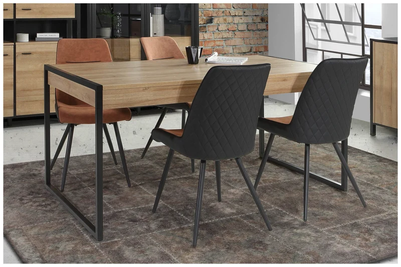Esstisch HIGH ROCK 166 x 90 cm Riviera Eiche Optik / Schwarz, von Forte