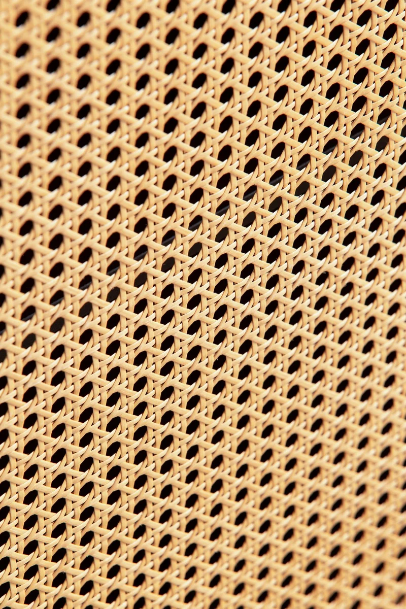 Sideboard 80x86,5x40cm Schwarz Wiener Geflecht Rattan 2 Türen