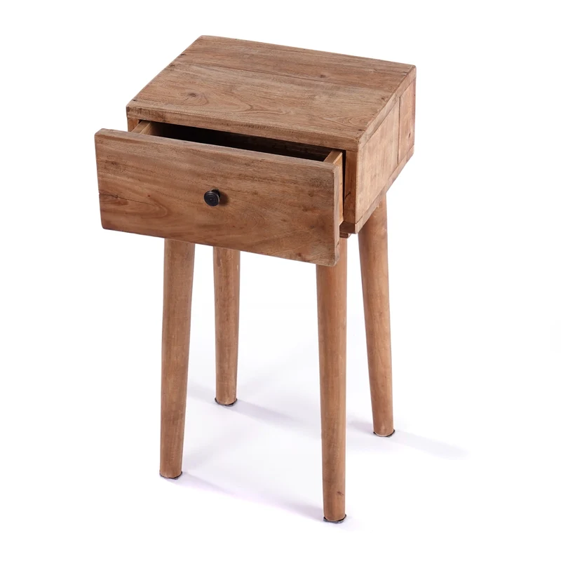 BEISTELLTISCH "BIG SLEEK" | Mahagoni Holz, 65cm | Natur Telefontisch