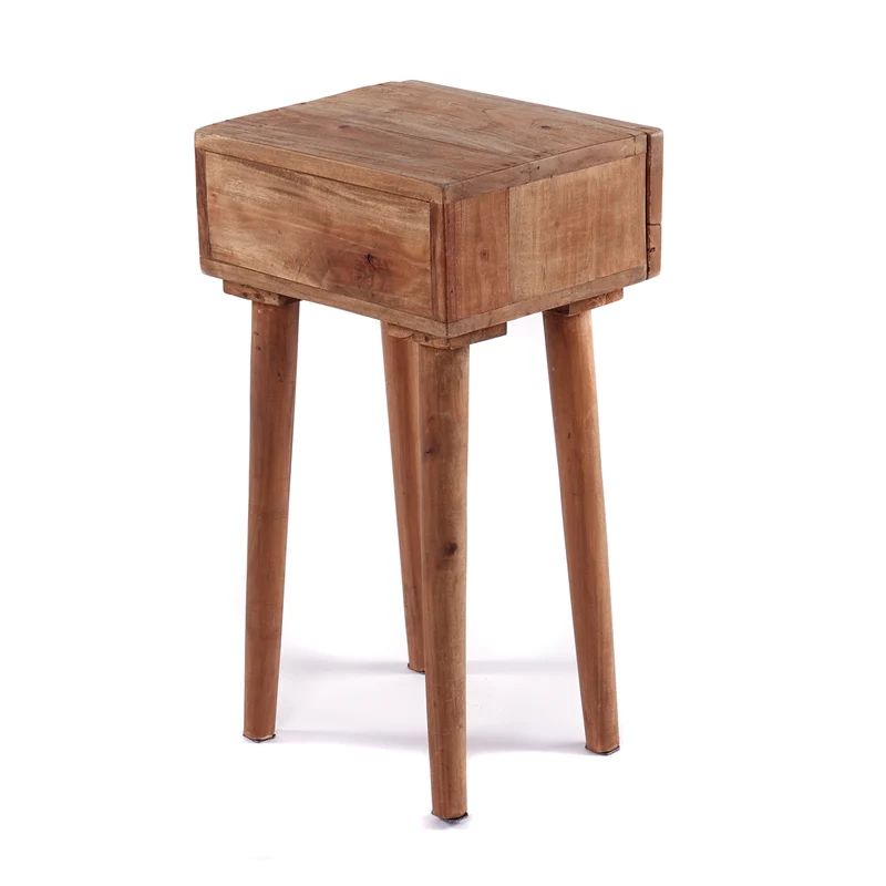 BEISTELLTISCH "BIG SLEEK" | Mahagoni Holz, 65cm | Natur Telefontisch