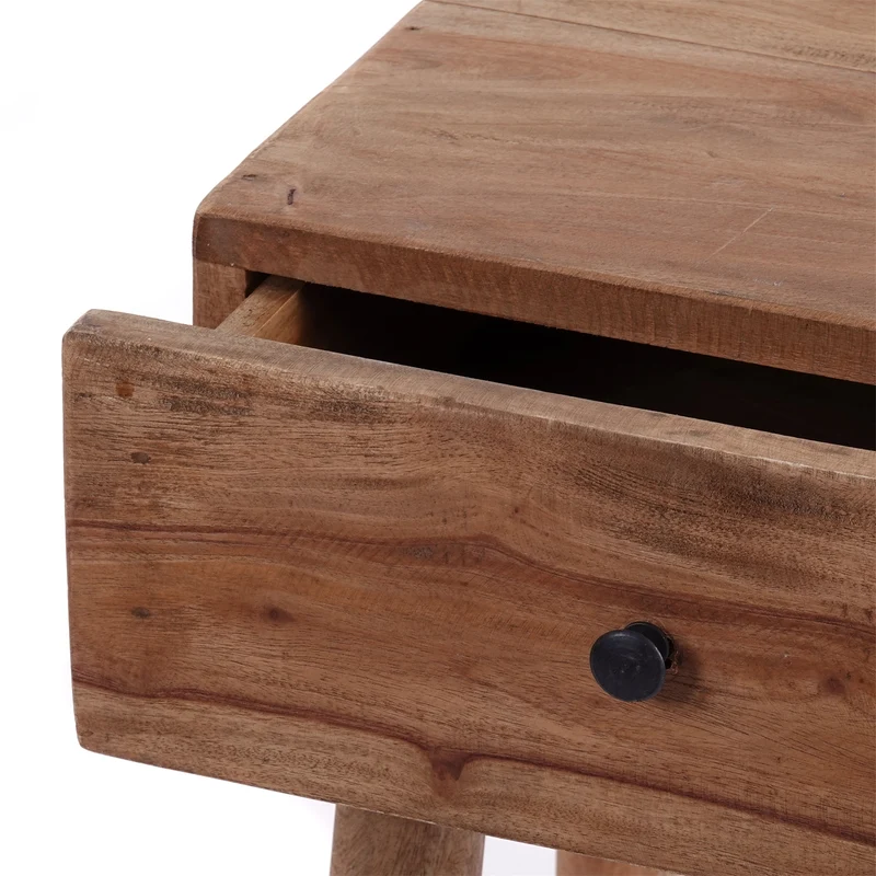 BEISTELLTISCH "SLEEK" | 50cm, Mahagoni Holz | Natur Nachttisch