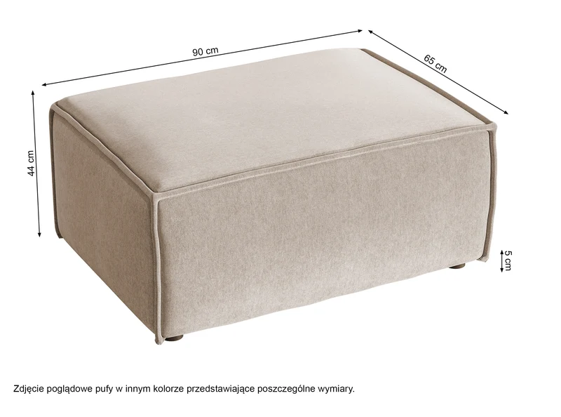 Hocker Copertino 65x90 cm, samtblau, wasserabweisend
