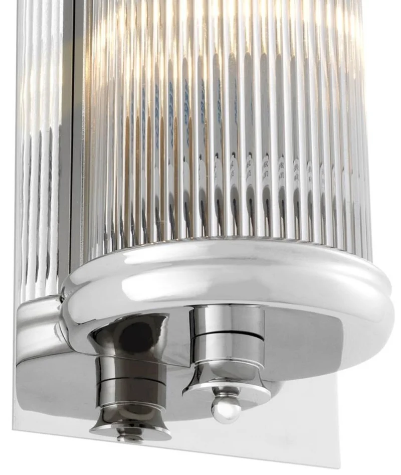 Casa Padrino Luxus Wohnzimmer Wandlampe Silber 13 x 11 x H. 52 cm - Luxus Kollektion
