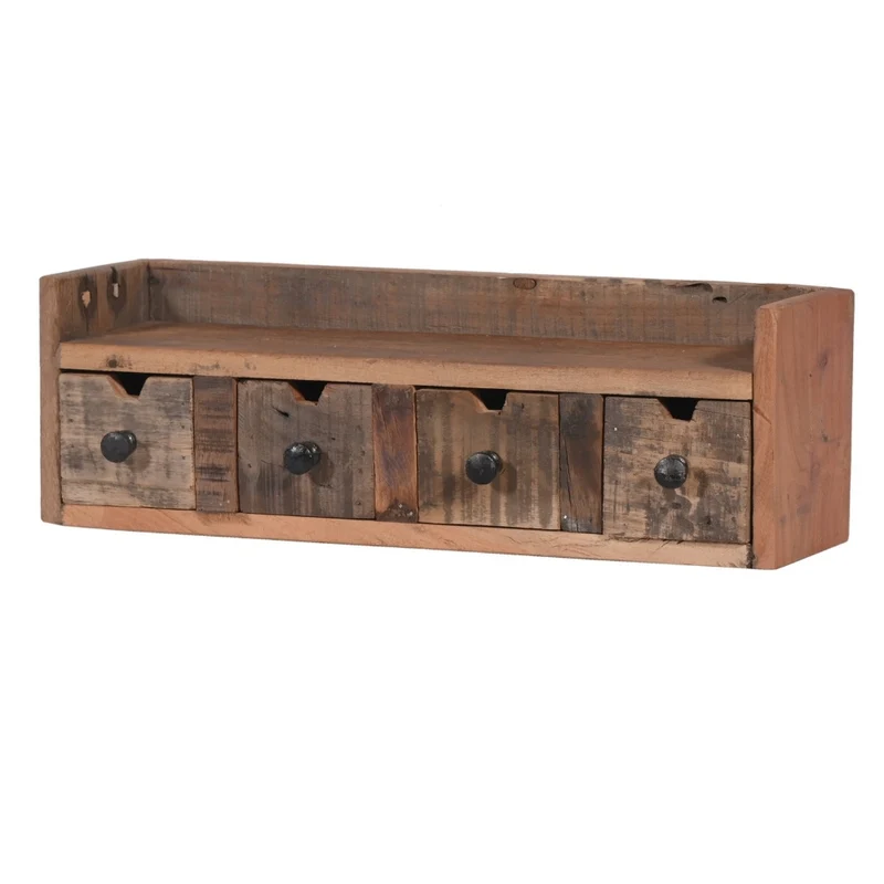 Altholz-Regal DARA 45cm 4 Schubladen Unikat Recyceltes Holz