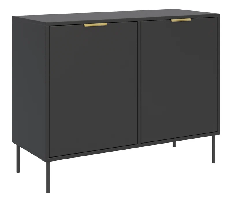 Zweiturige Kommode Vena 100 cm schwarz