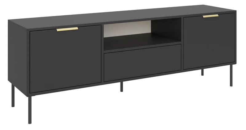 TV-Schrank Vena, zweitürig mit Schublade und Fach, 160 cm, schwarz