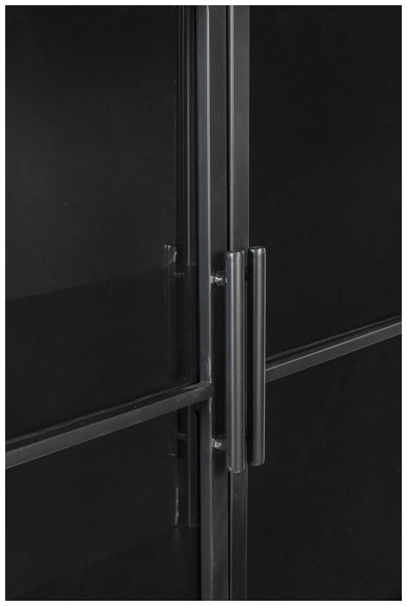 Schwarze Vintage Vitrine Kommode FERRE L