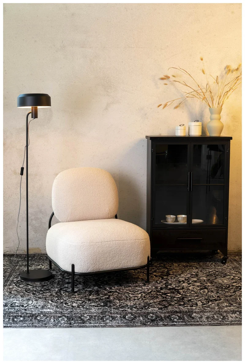 Schwarze Vintage Vitrine Kommode FERRE M