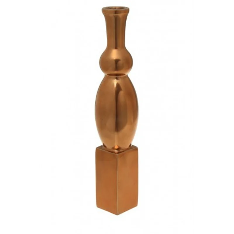 Casa Padrino Designer Deko Vase in Rotgold - Elegantes Metallobjekt - Höhe 30 cm, Breite 7 cm