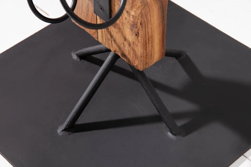 Freistehendes Weinregal RANJA 140cm Massivholz Teak & Metall