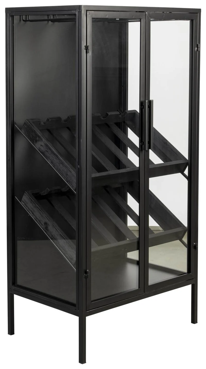 Weinschrank Weinregal ROB Vitrine aus Metall im Vintage Style