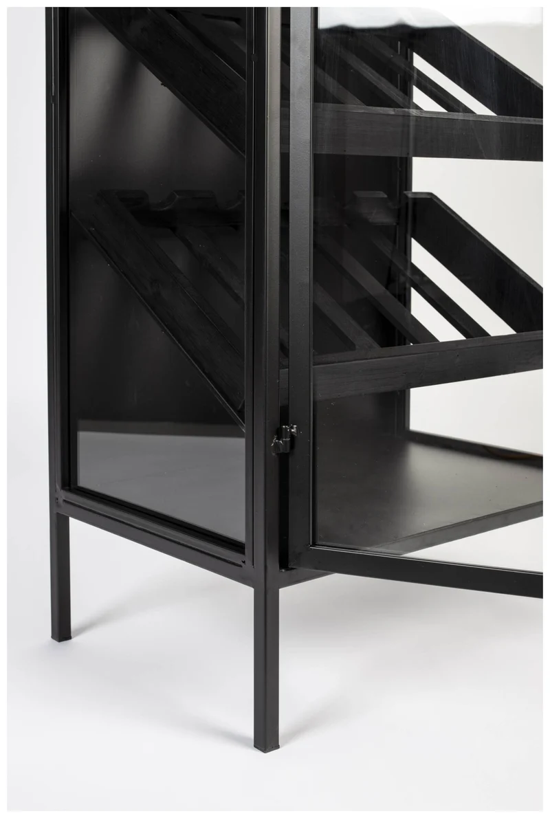 Weinschrank Weinregal ROB Vitrine aus Metall im Vintage Style