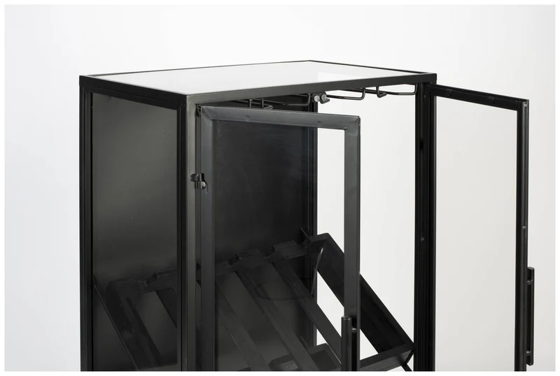 Weinschrank Weinregal ROB Vitrine aus Metall im Vintage Style