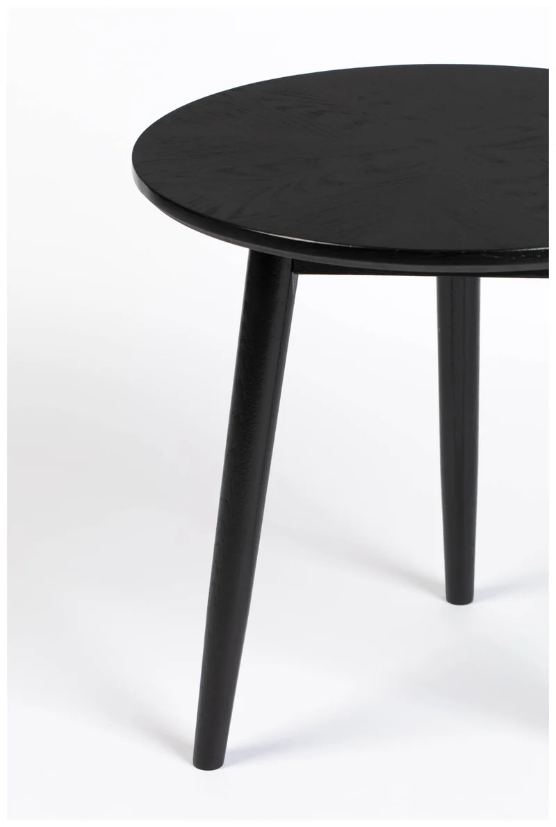 Beistelltisch FABIO BLACK Ø 50 Eiche furniert schwarz