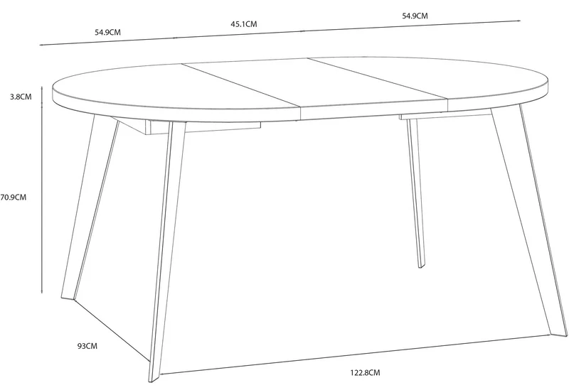 Esstisch Ausziehtisch TABLE ROUND 110 - 155 cm Schwarz matt, von Forte