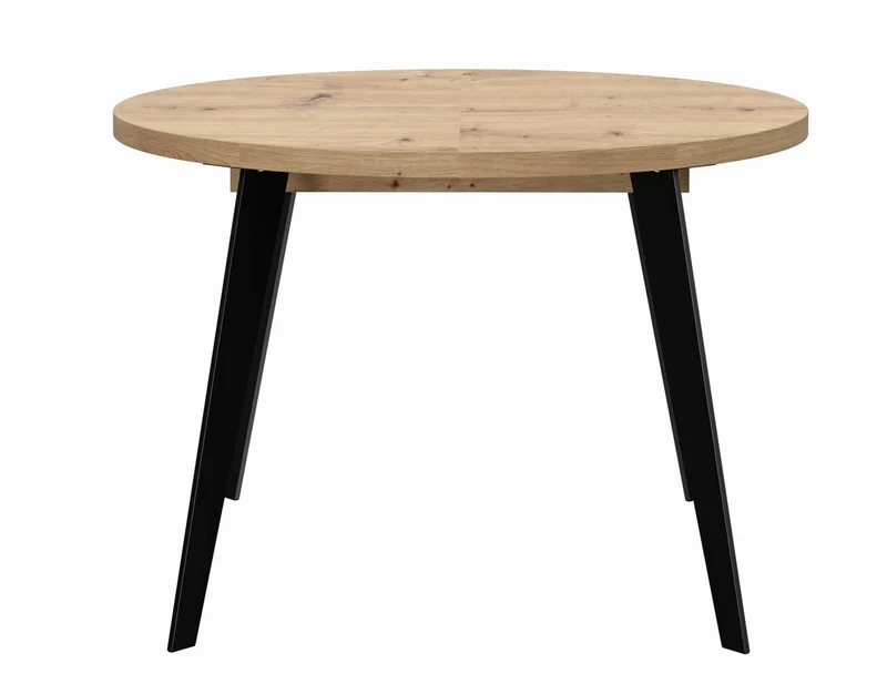 Ausziehtisch Esstisch TABLE ROUND Optik: Artisan Eiche, Beine schwarz