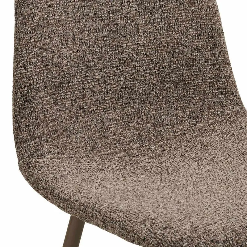 2er Set Esszimmerstuhl MALMÖ hellbraun Bouclé Metall-Beine