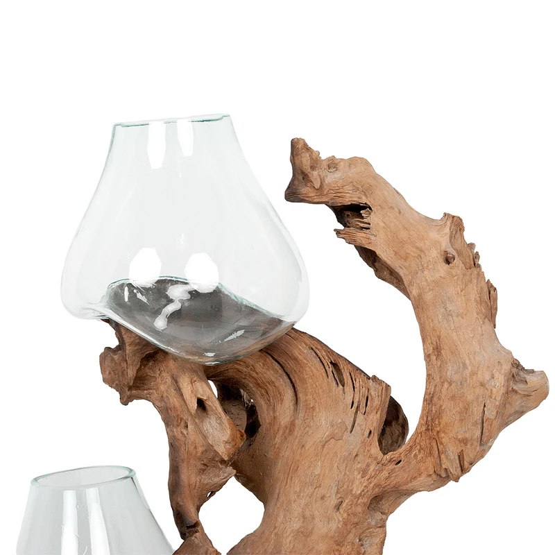 Einzigartiges Deko-Objekt DROP-DUO ca. H100cm Teakholz