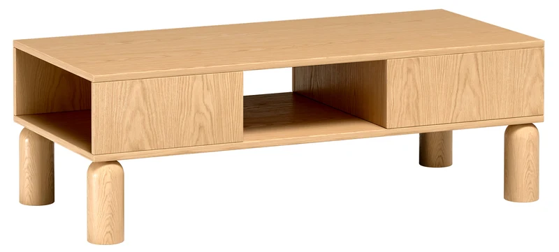 Sanden Couchtisch mit Schublade 50x110 cm Eiche Bookmatch