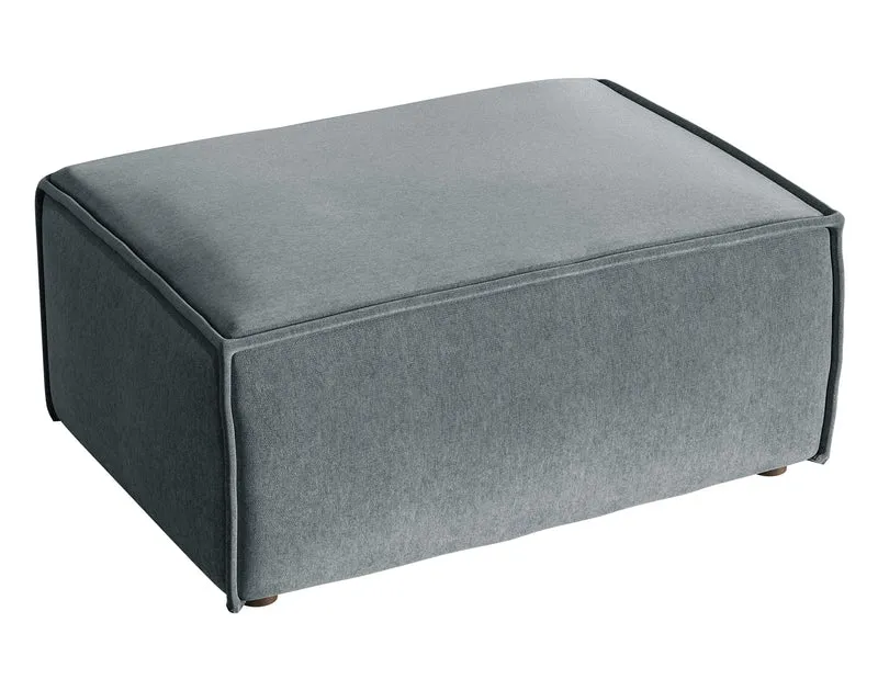 Hocker Copertino 65x90 cm grau Velours wasserabweisend