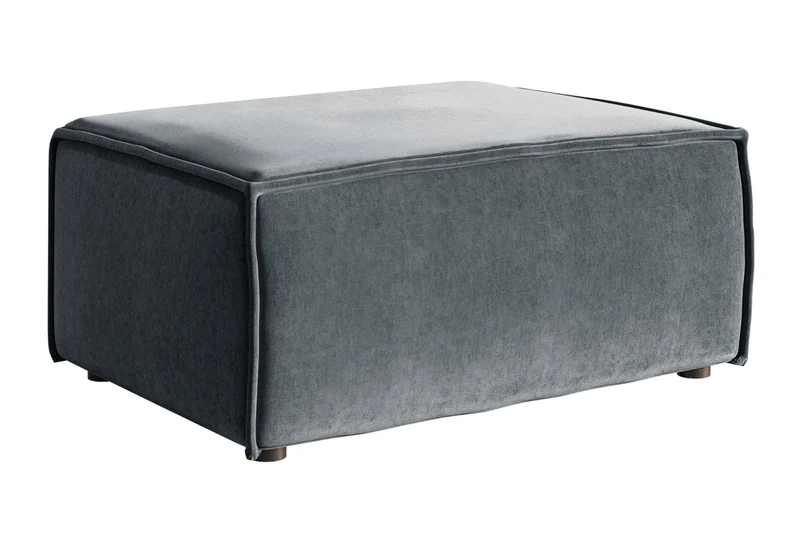 Hocker Copertino 65x90 cm grau Velours wasserabweisend