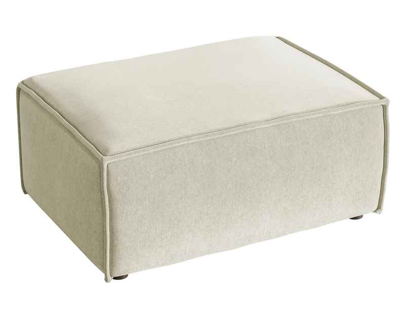 Pouf Copertino 65x90 cm cremefarbener Velours, hydrophob