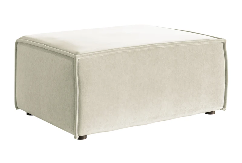 Pouf Copertino 65x90 cm cremefarbener Velours, hydrophob