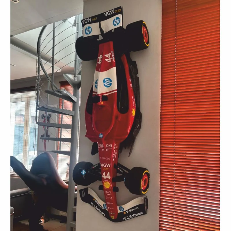 Casa Padrino XXL Deko Formel 1 Rennwagen Rot / Schwarz / Weiß 180 cm - Wanddeko