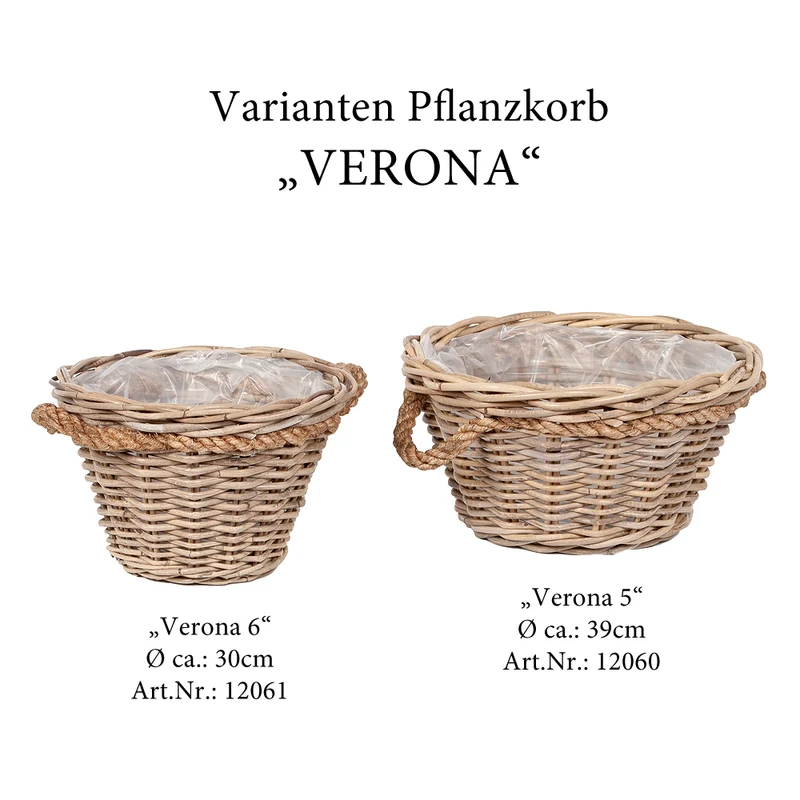 Pflanzkorb VERONA-6 Rund ca. D30cm mit Henkeln