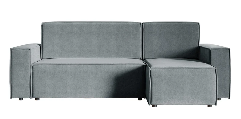 Ecksofa mit Schlaffunktion Copertino, L-förmig, mit Stauraum, universell, grau, hydrophobes Samtgewebe