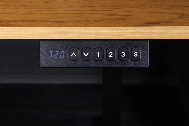 Höhenverstellbarer Schreibtisch KANTOR 140cm Eiche Metall