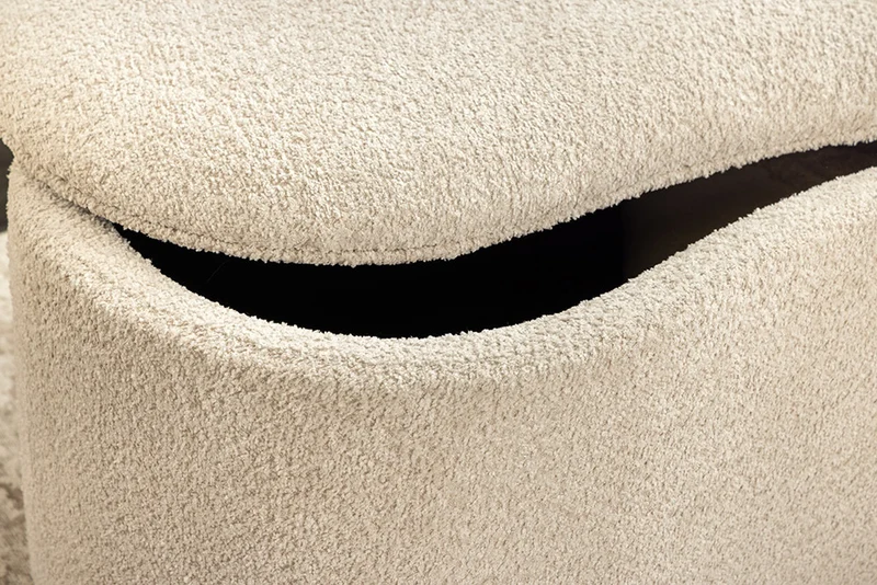 Design Polsterbank ARCO 120cm champagner beige Bouclé Sitzbank