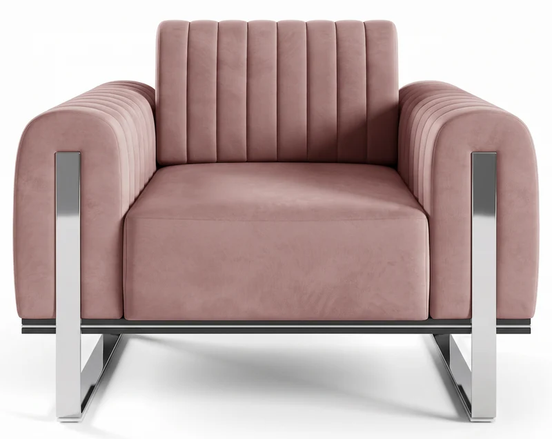 Schalensitz Parissa rosa Samt Chrombeine