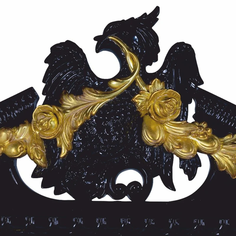 Casa Padrino Luxus Barock Spiegel Schwarz / Gold H. 178 cm - Barockstil Möbel