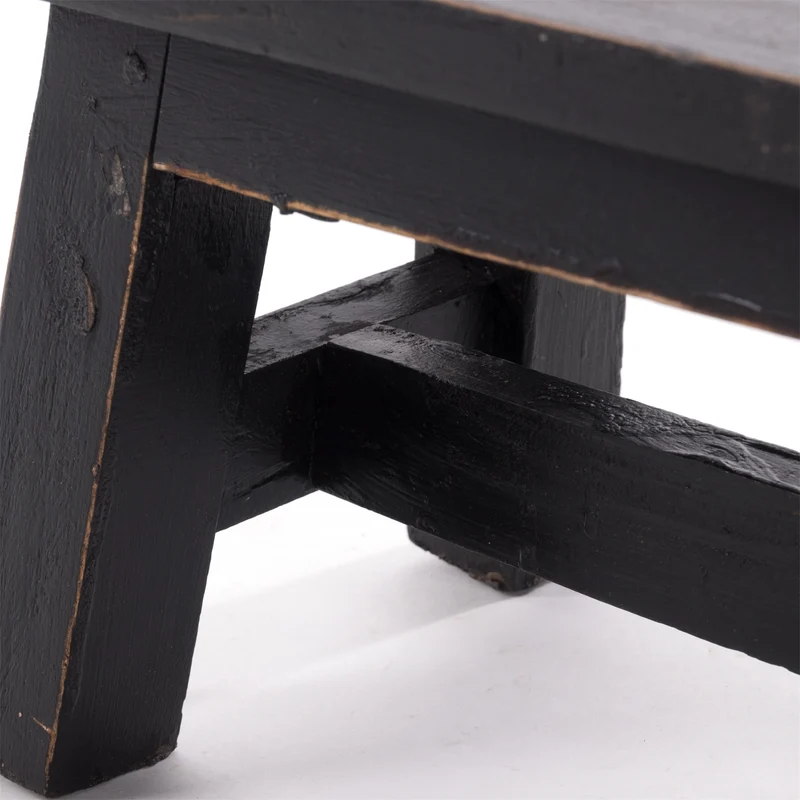FUSSHOCKER Monte | 30x21cm(BxH), kleiner Holzhocker aus Mahagoni Holz | Farbe: 09 voodoo - schwarz