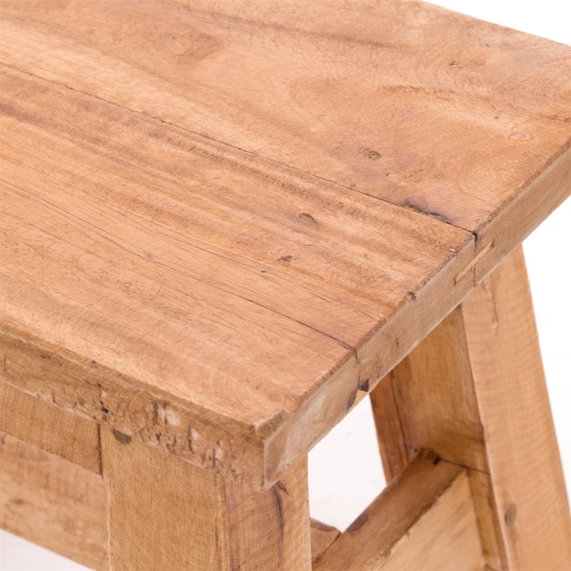 FUSSHOCKER Monte | 30x21cm(BxH), kleiner Holzhocker aus Mahagoni Holz | Farbe: 08 honigfarben gewachst